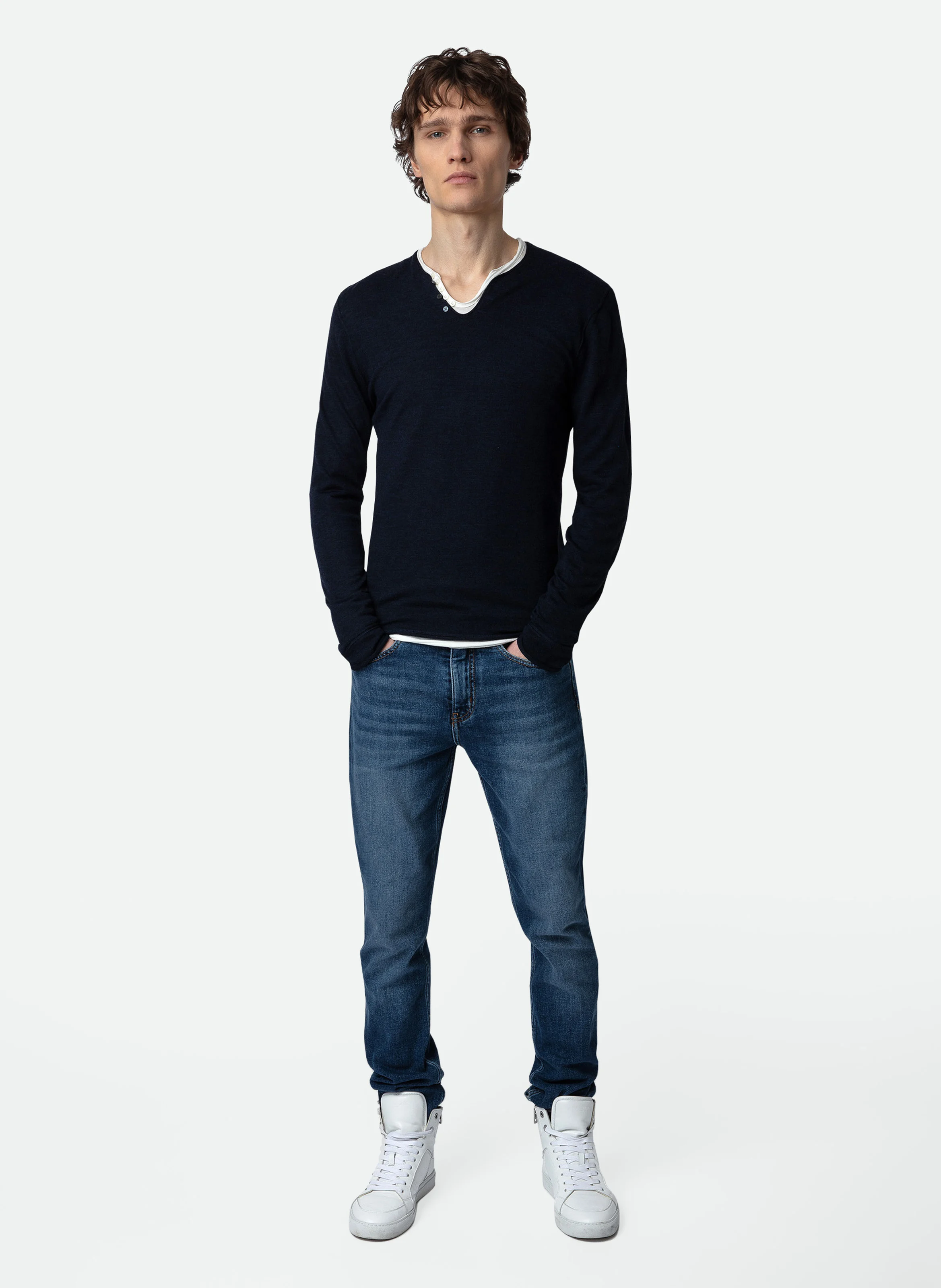 MONASTIR - Pull en laine mérinos | Bleu