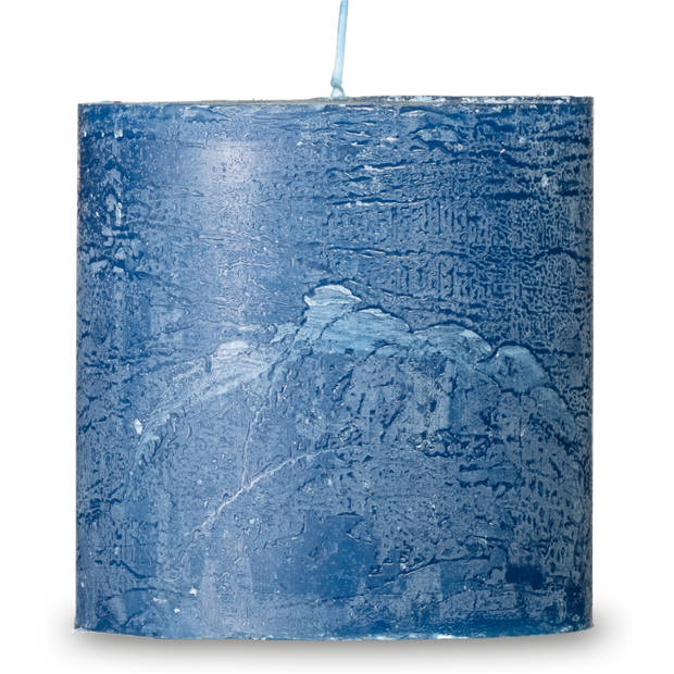 Blokker Rustieke Cilinderkaars - 10x10 cm - Donkerblauw