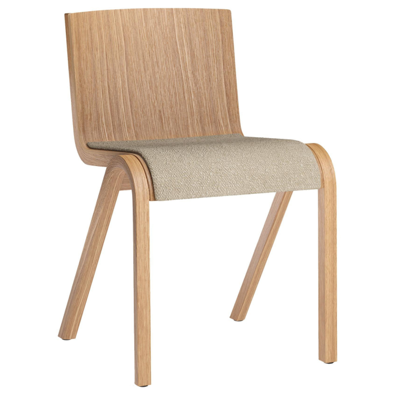 Audo Copenhagen Ready eetkamerstoel naturel eiken, zitting Bouclé 02