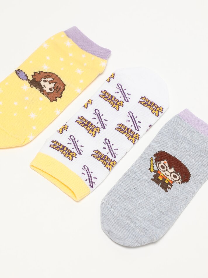 Pacote com 3 pares de meias estampadas com Harry Potter © &™ WARNER BROS - Cores Variadas
