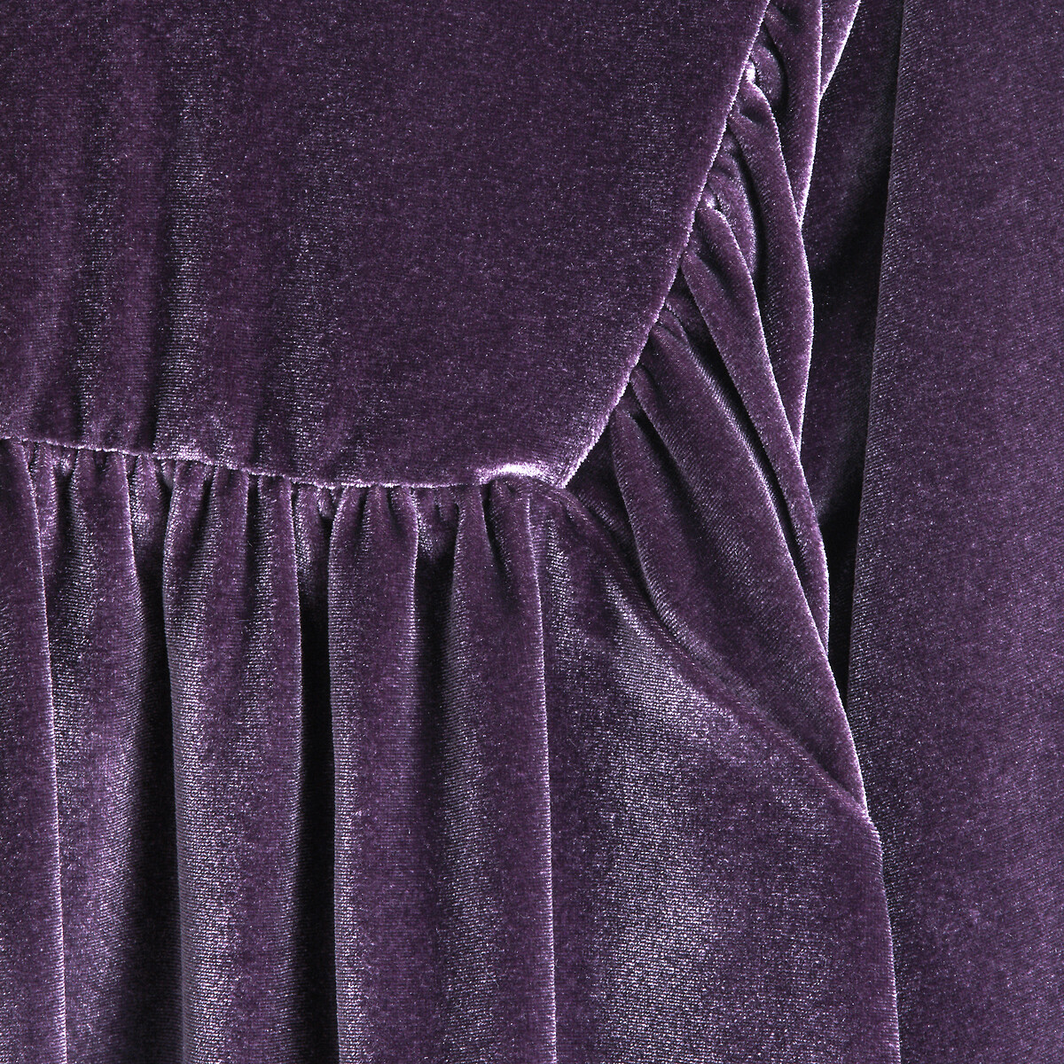 COLEÇÕES LA REDOUTE<br>Vestido de veludo de mangas compridas