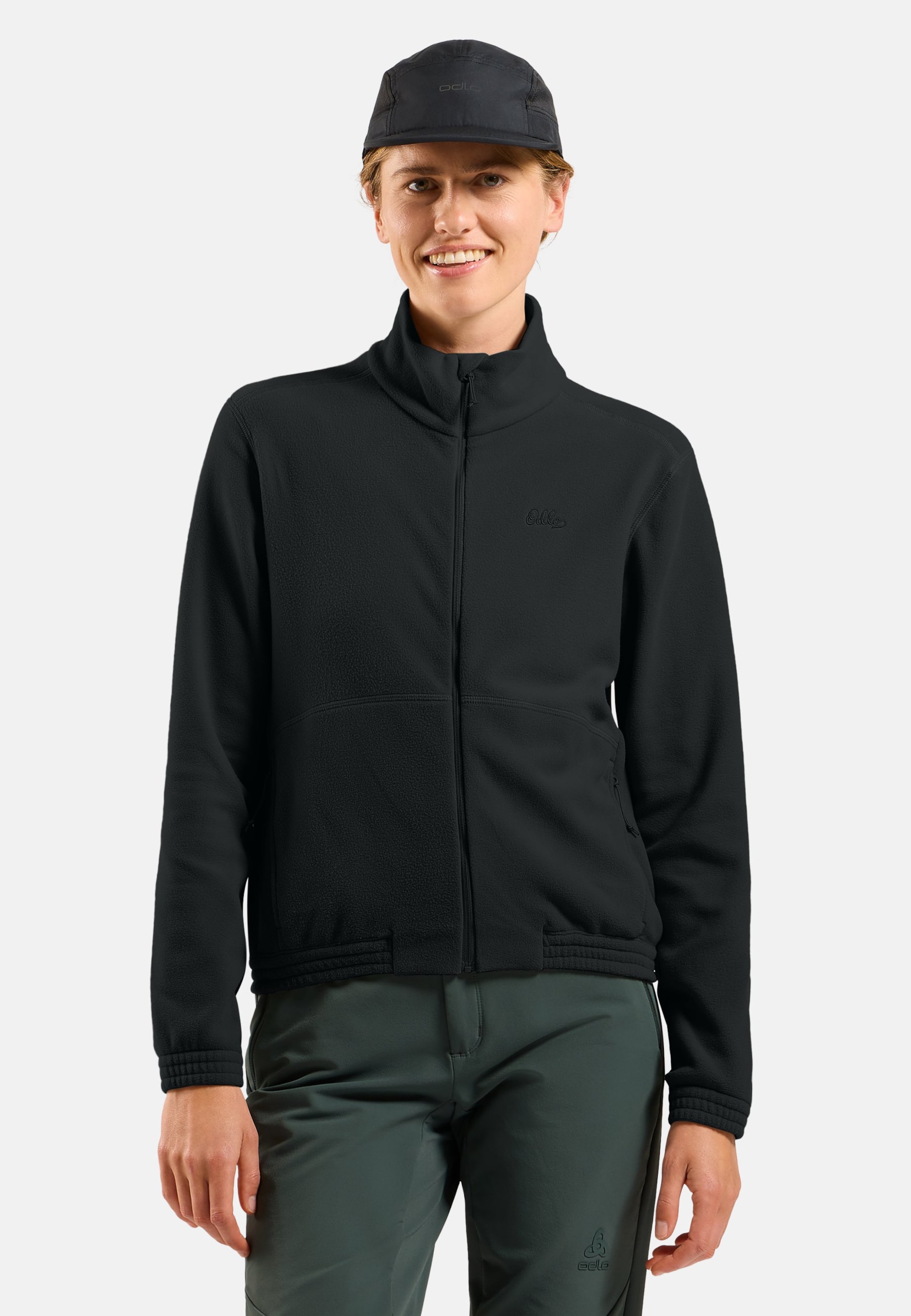 Klassische Essentials Multisport Fleecejacke mit Reissverschluss in black