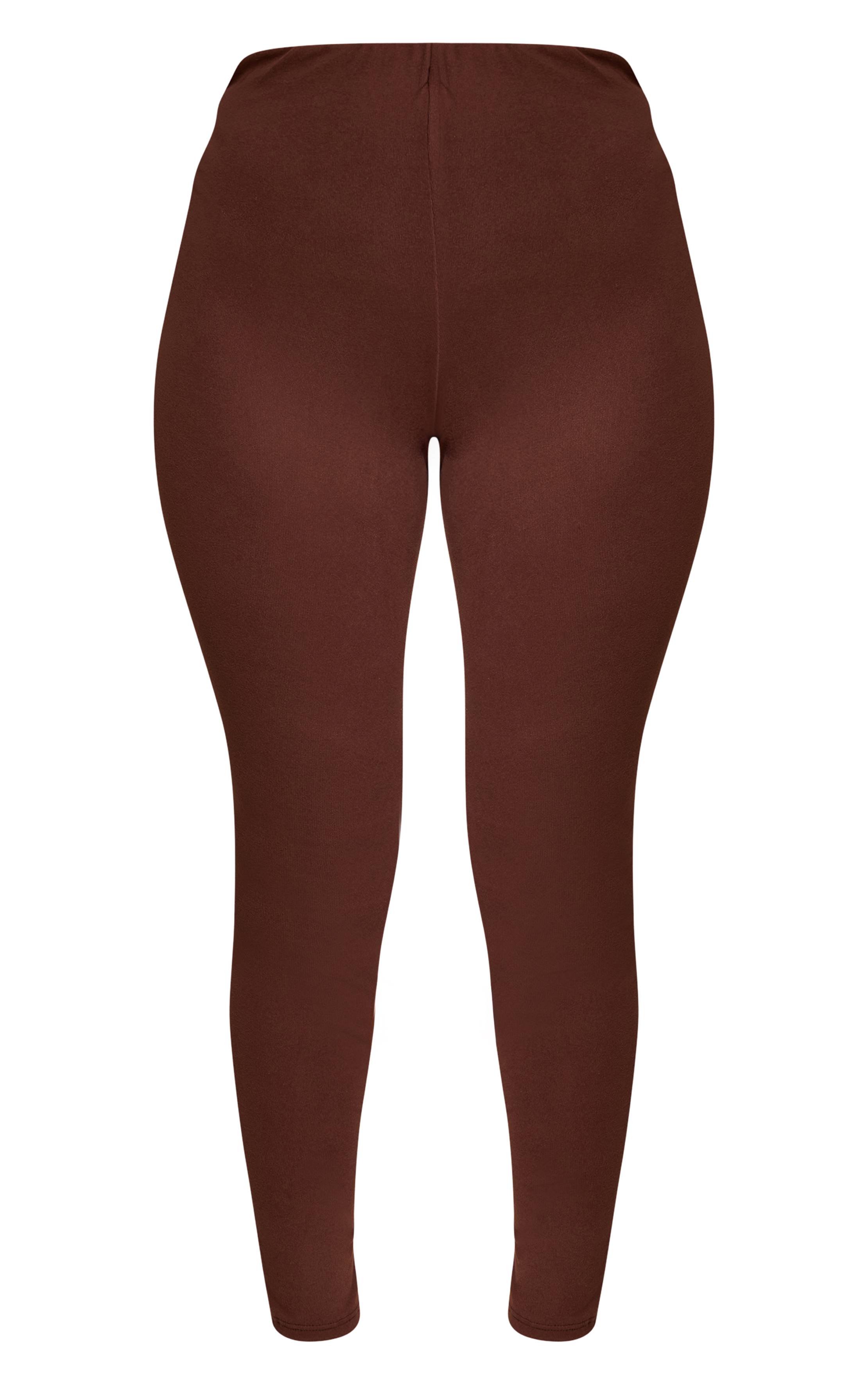 Chocolat Legging Froncé Super Doux Petite Taille