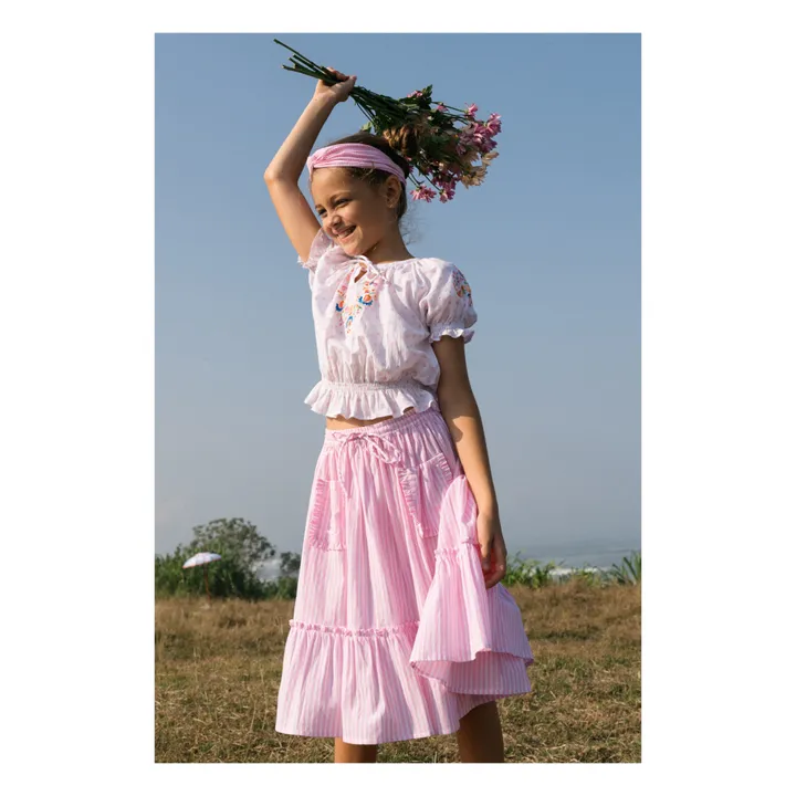 Kidsagogo Jupe Pia Rayée | Rose