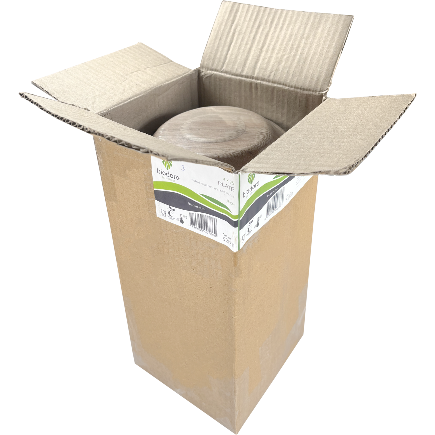 Depa Bord, rond, 1-vaks, palmblad, Ø18cm, naturel