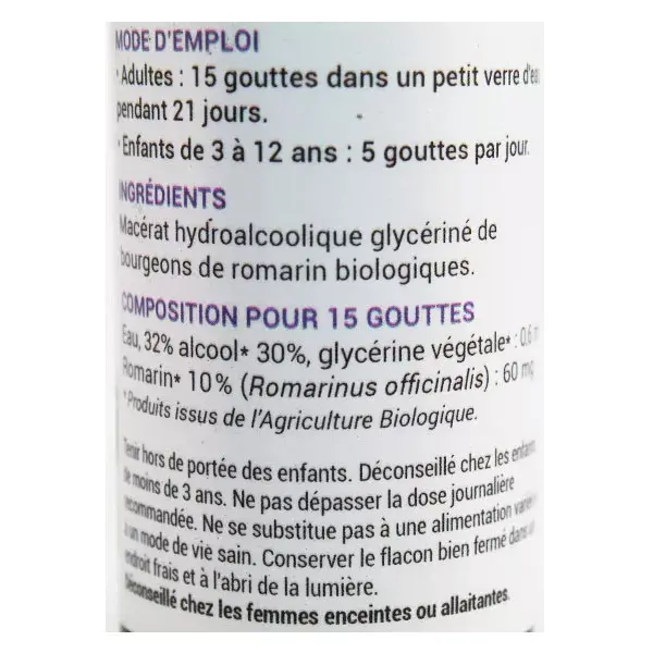 Oemine Macérât Glycériné Romarin Bio 30ml