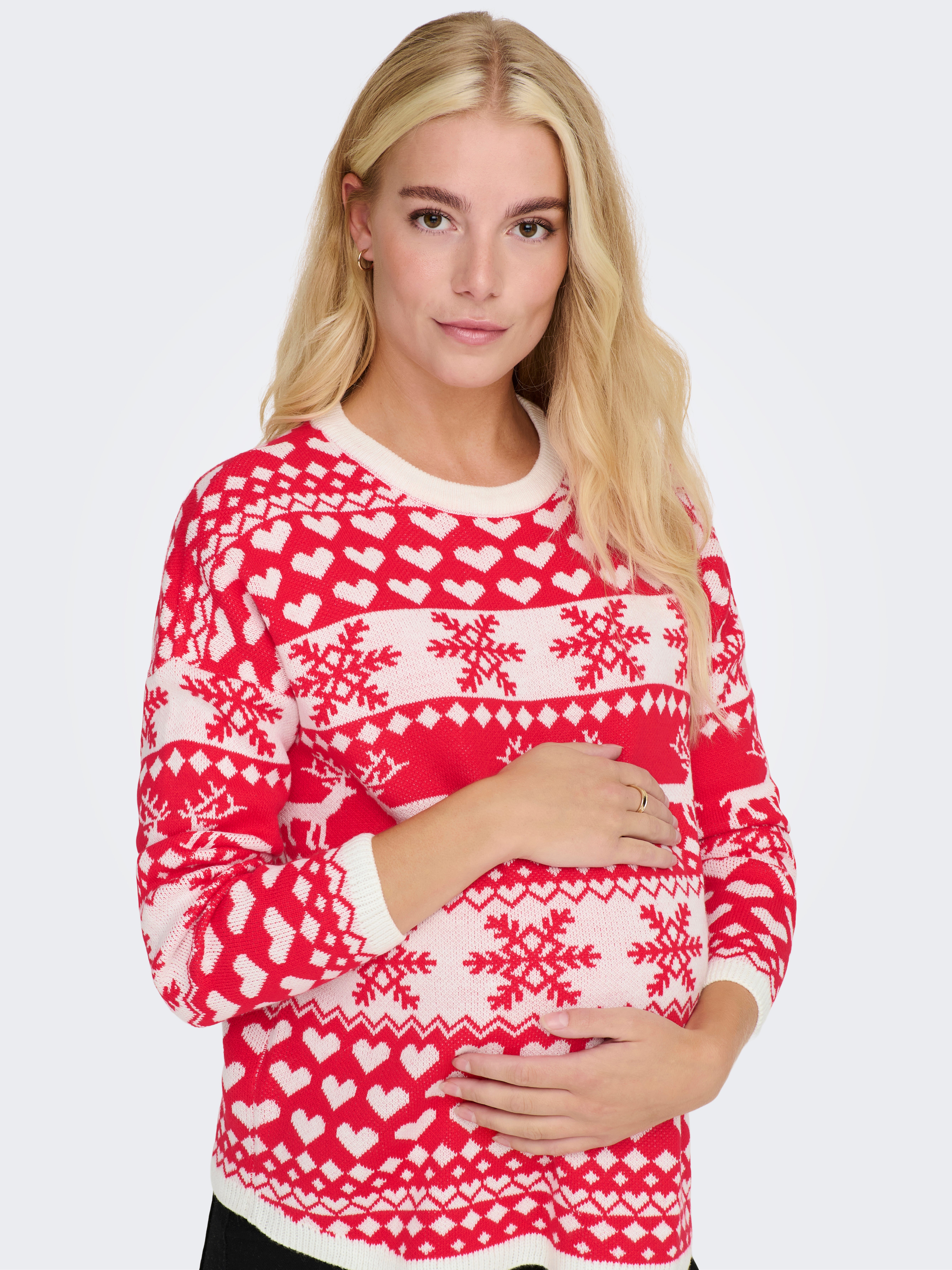 OLMXMAS Strickpullover Cloud Dancer