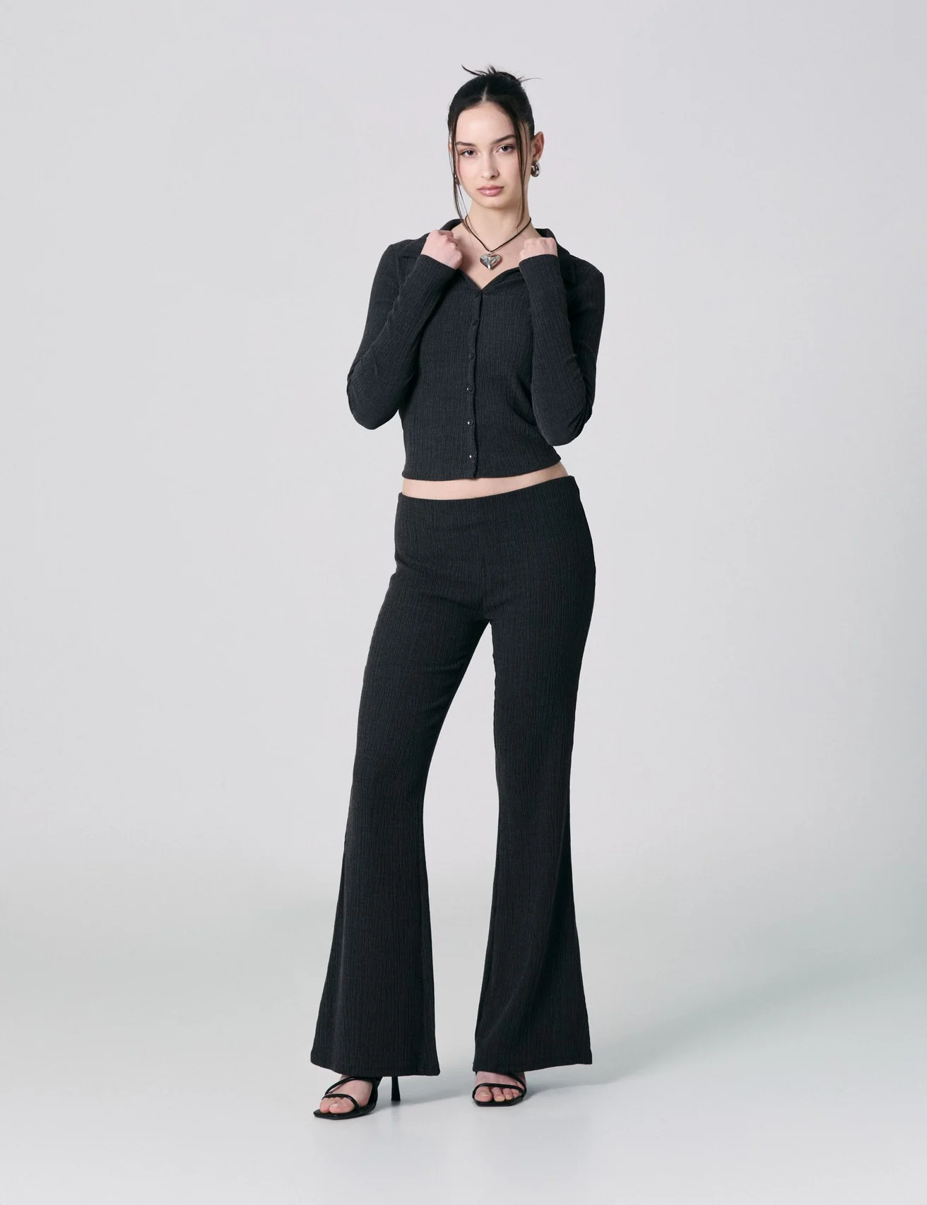 Pantalon crêpé gris foncé