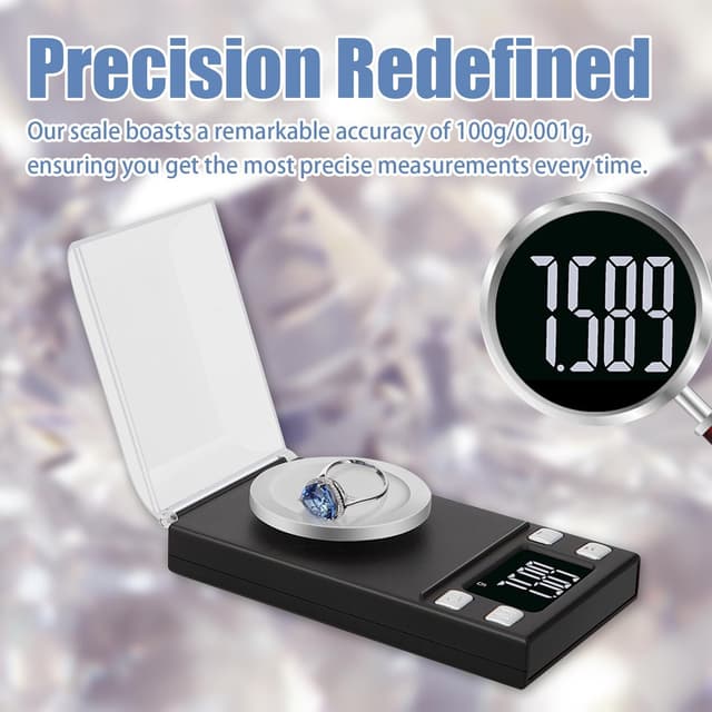Elektronisk digital vægt 100g/0,001g tarafunktion