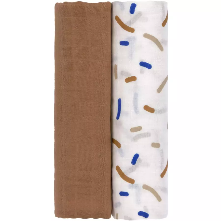 LÄSSIG Mulltücher XL 2er Pack Little Mateys Royal Blue