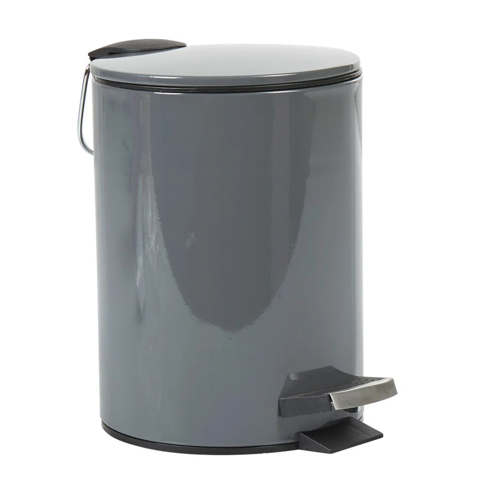 Poubelle salle de bain grise foncé 3 L