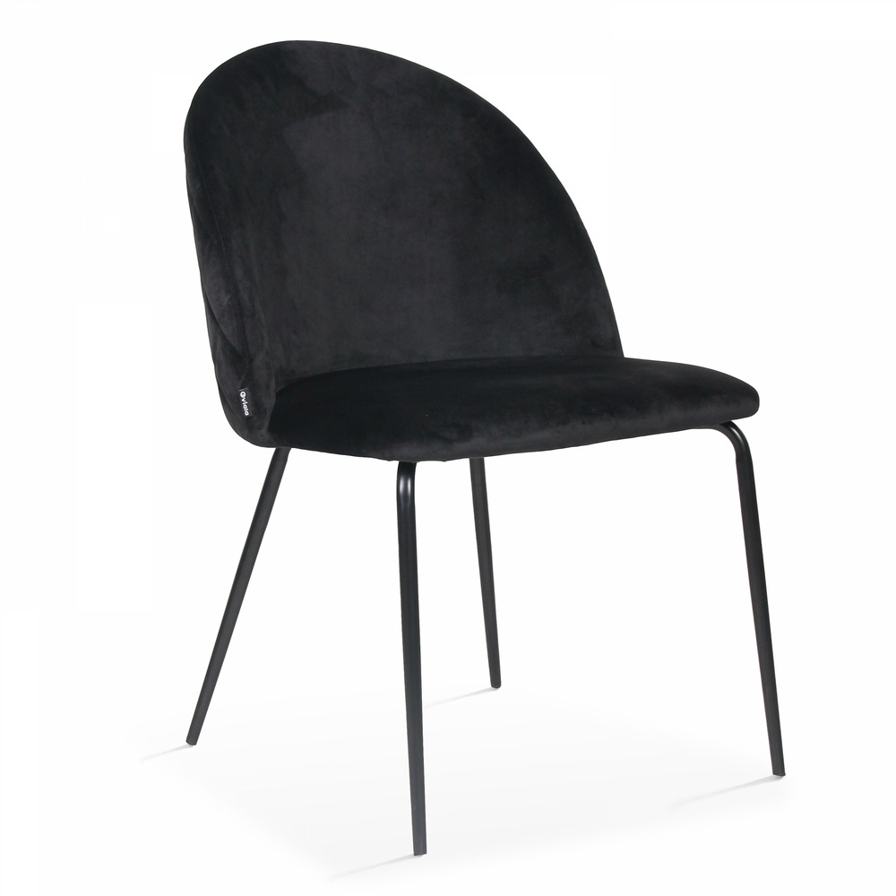 Lot de 4 chaises en velours noir