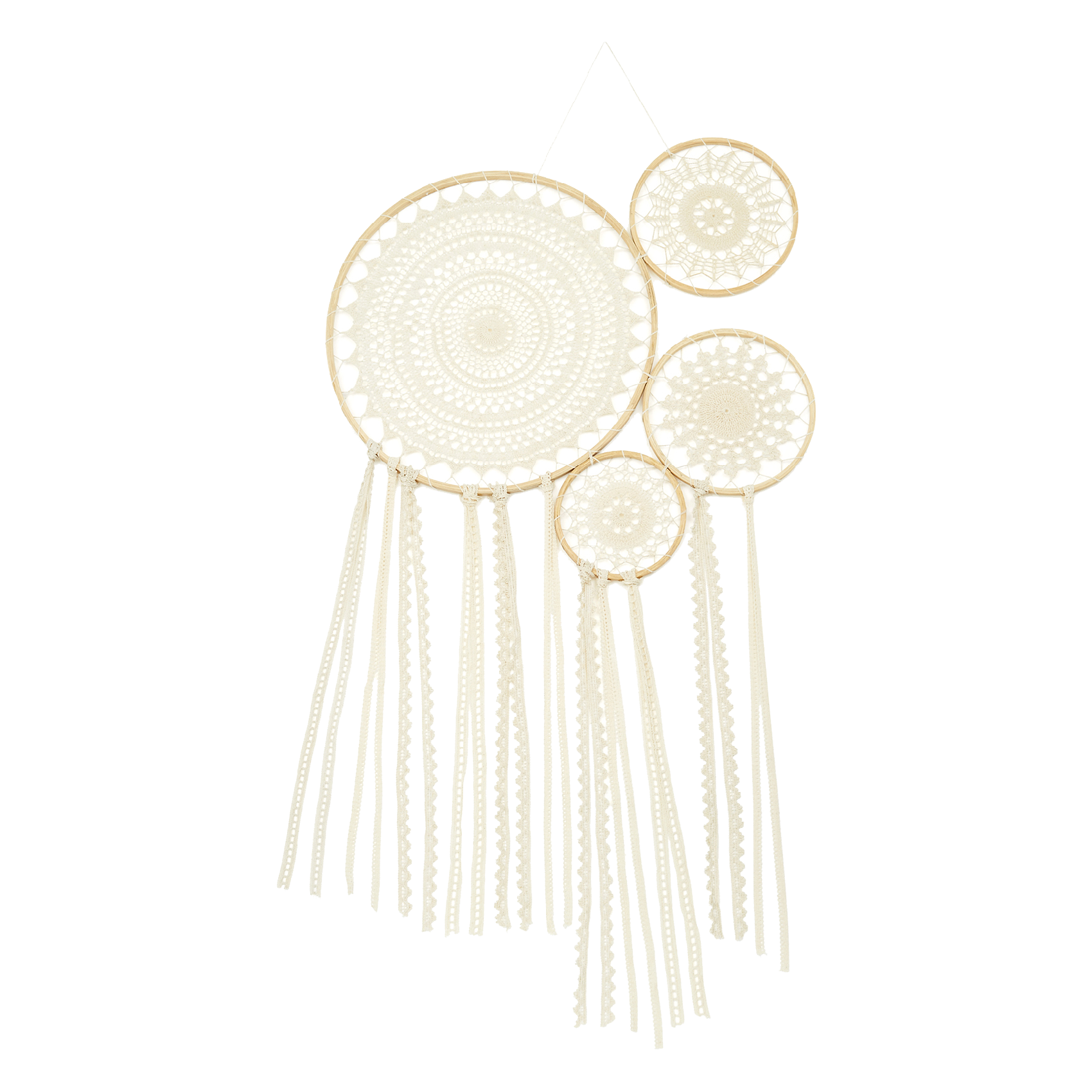 Attrape rêves en bois et coton| Marron