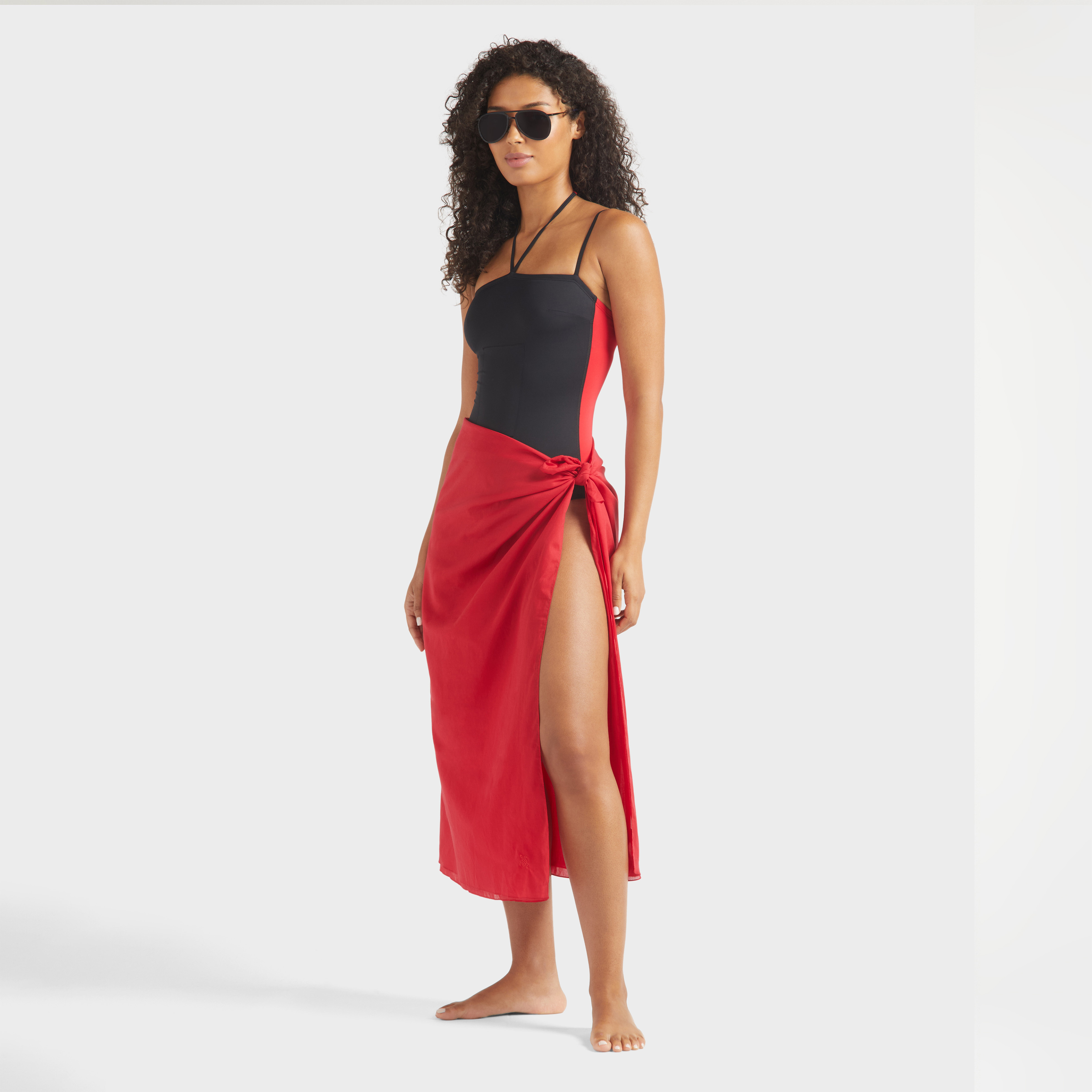 Maillot de bain une pièce à nouer femme Bicolore