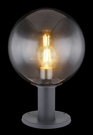 GLOBO LED Retrofit Sockelleuchte Hedwig Anthrazit 25x25cm H38cm