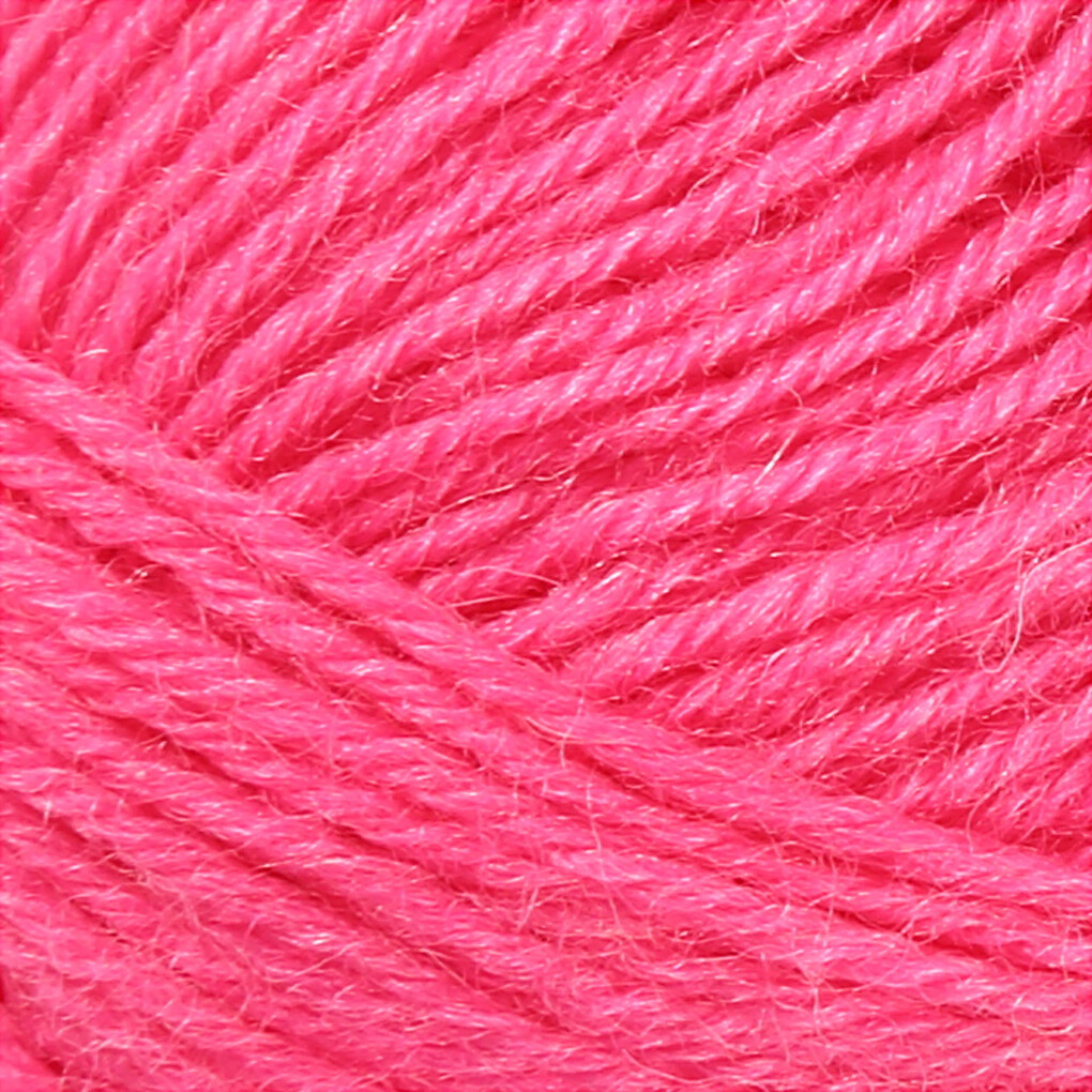 Strømpegarn - Uld+Nylon - L 200 M - Pink - 50 G
