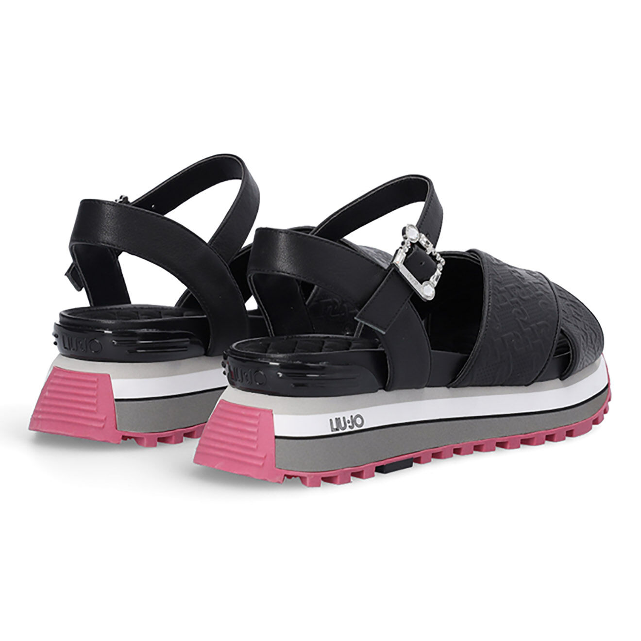 Liu-Jo Sandales en Cuir Mathilde noir/blanc/rose