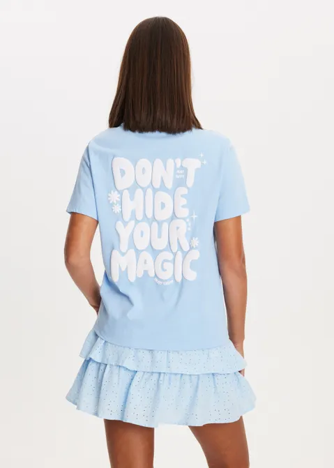 T-shirt met print magic blauw (BLW.L)
