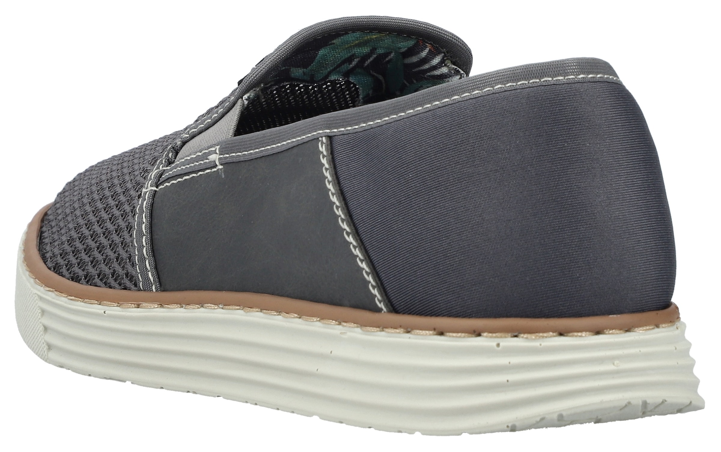 Rieker Slipper  Espadrilles, Sommerschuh mit kontrastfarbenen Ziernähten