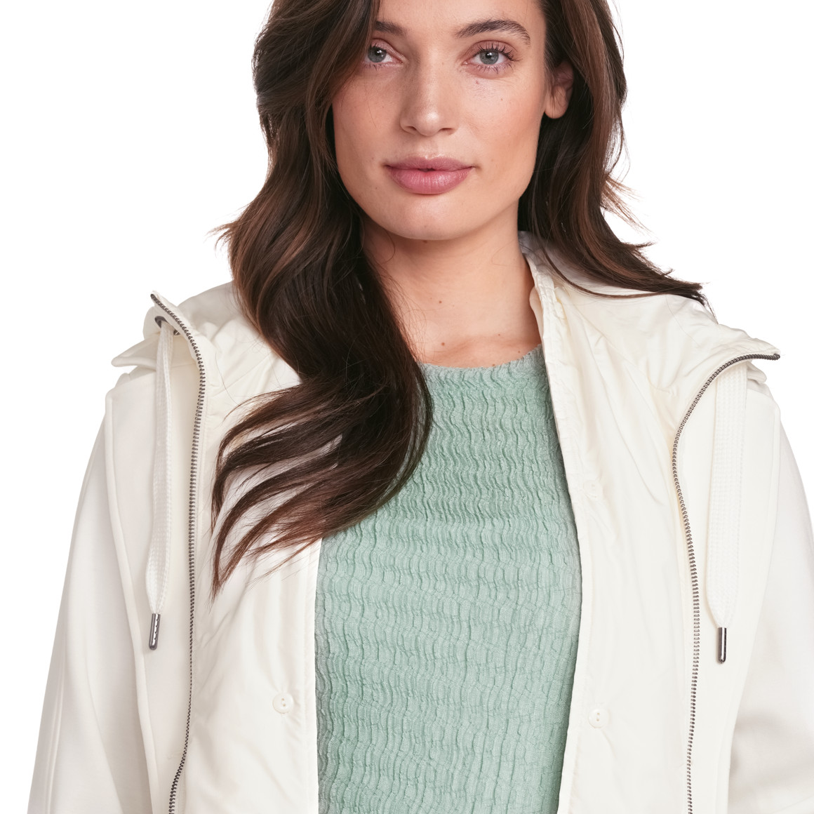 Gina Collection Damen Mantel mit Stepp-Einsatz creme