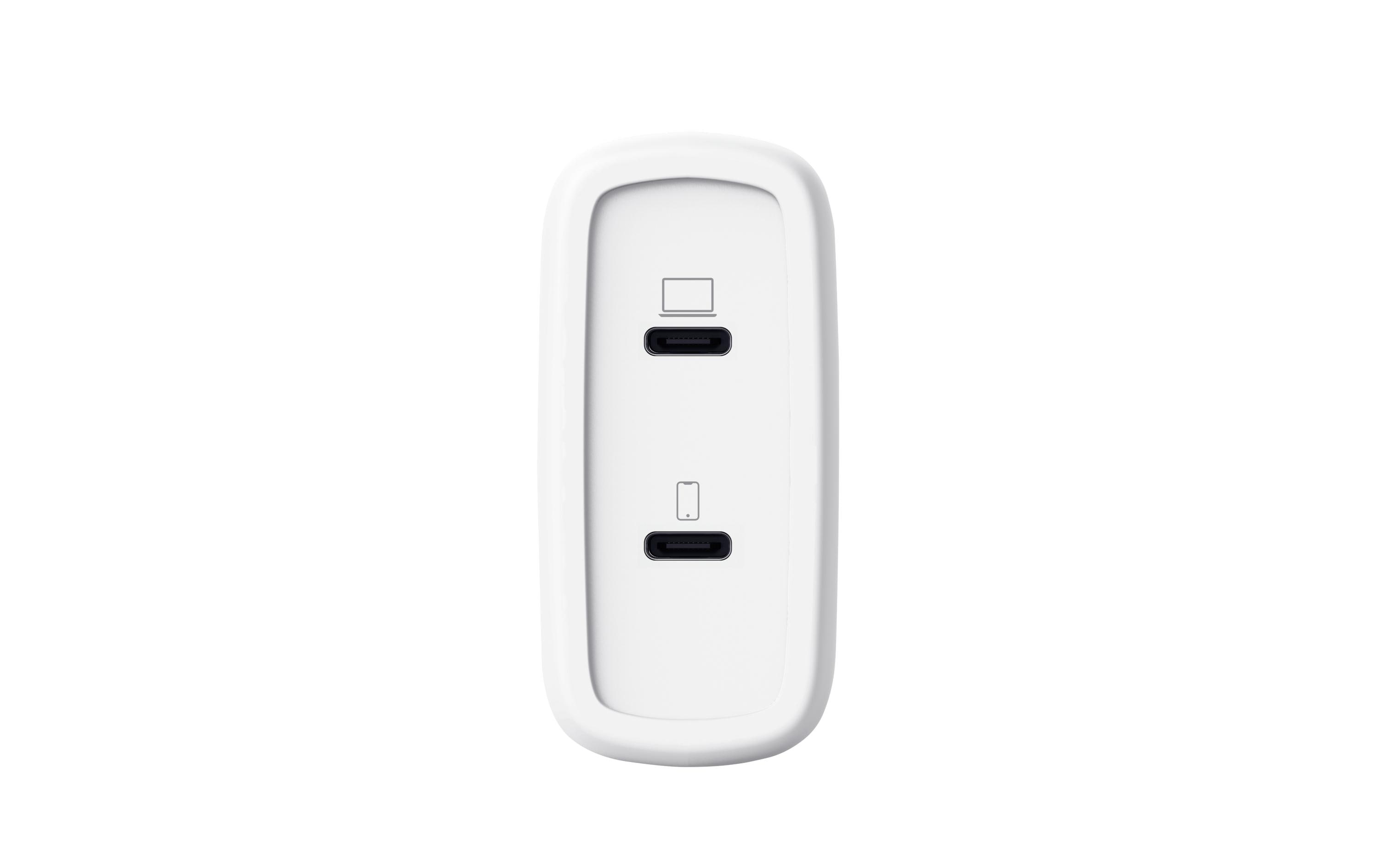 Maxo USB-C-GaN 65 W mit 2 Anschlüssen Weiss65 W USB‑C-GaN-Ladegerät mit 2 Ausgängen