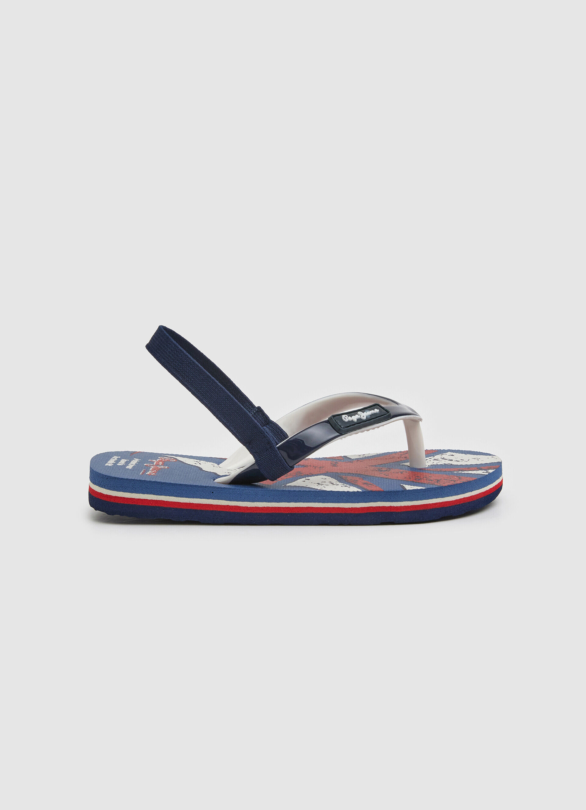 Chinelo de dedo com estampa de bandeira de praia - azul marinho