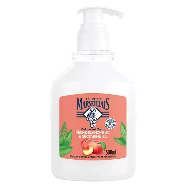 Gel de limpeza para mãos Le Petit Marseillais Pêssego Branco e Nectarina 500ml