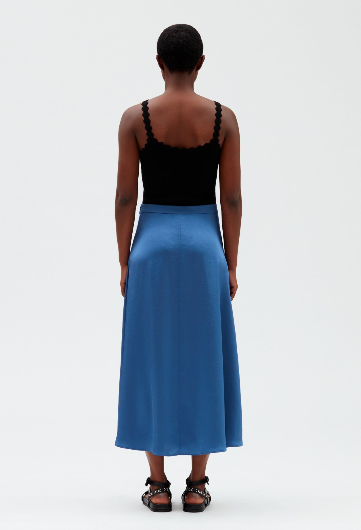 Jupe midi bleue