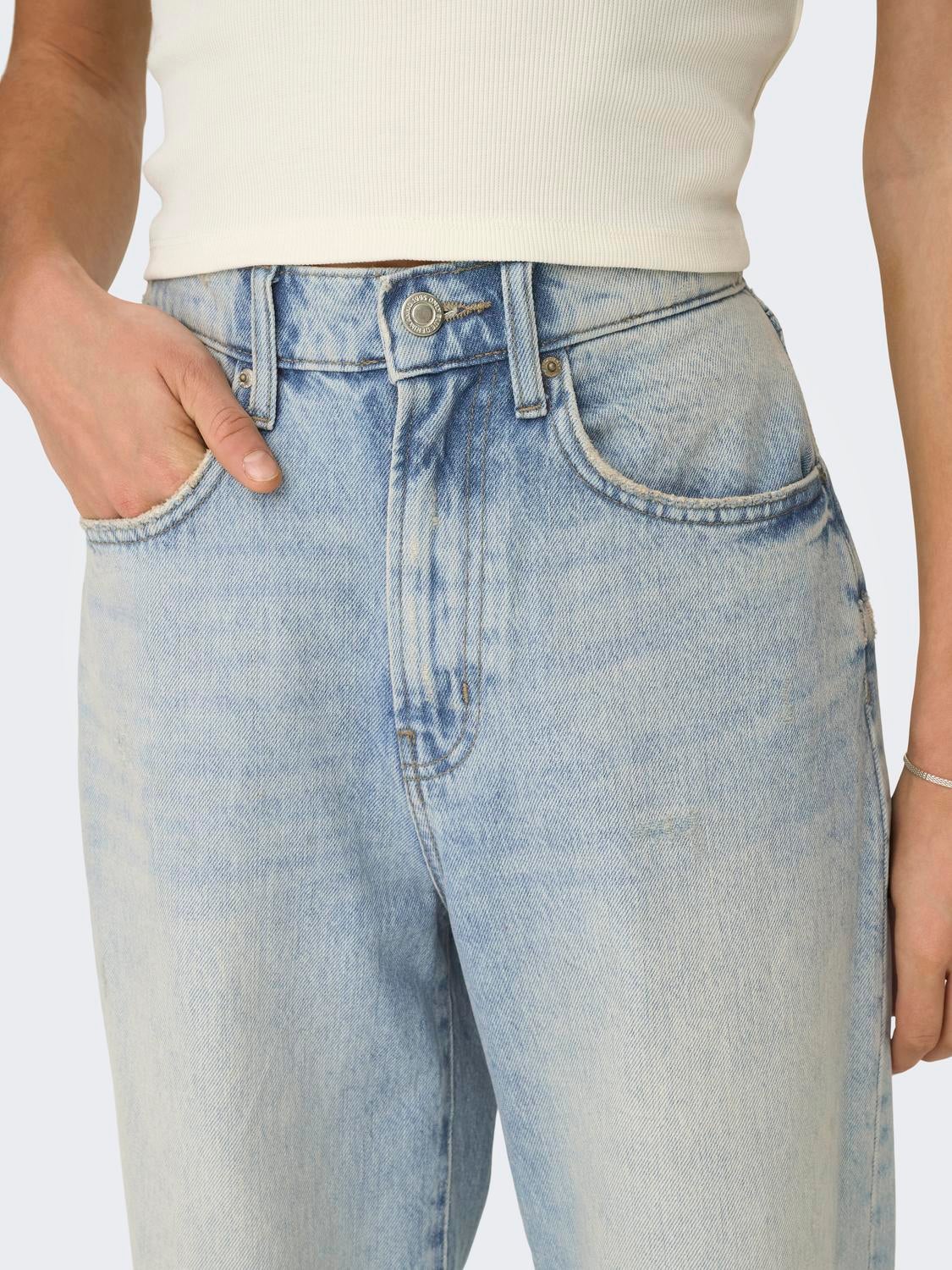 ONLHOPE Hohe Taille Weiter Beinschnitt Jeans Light Blue Denim