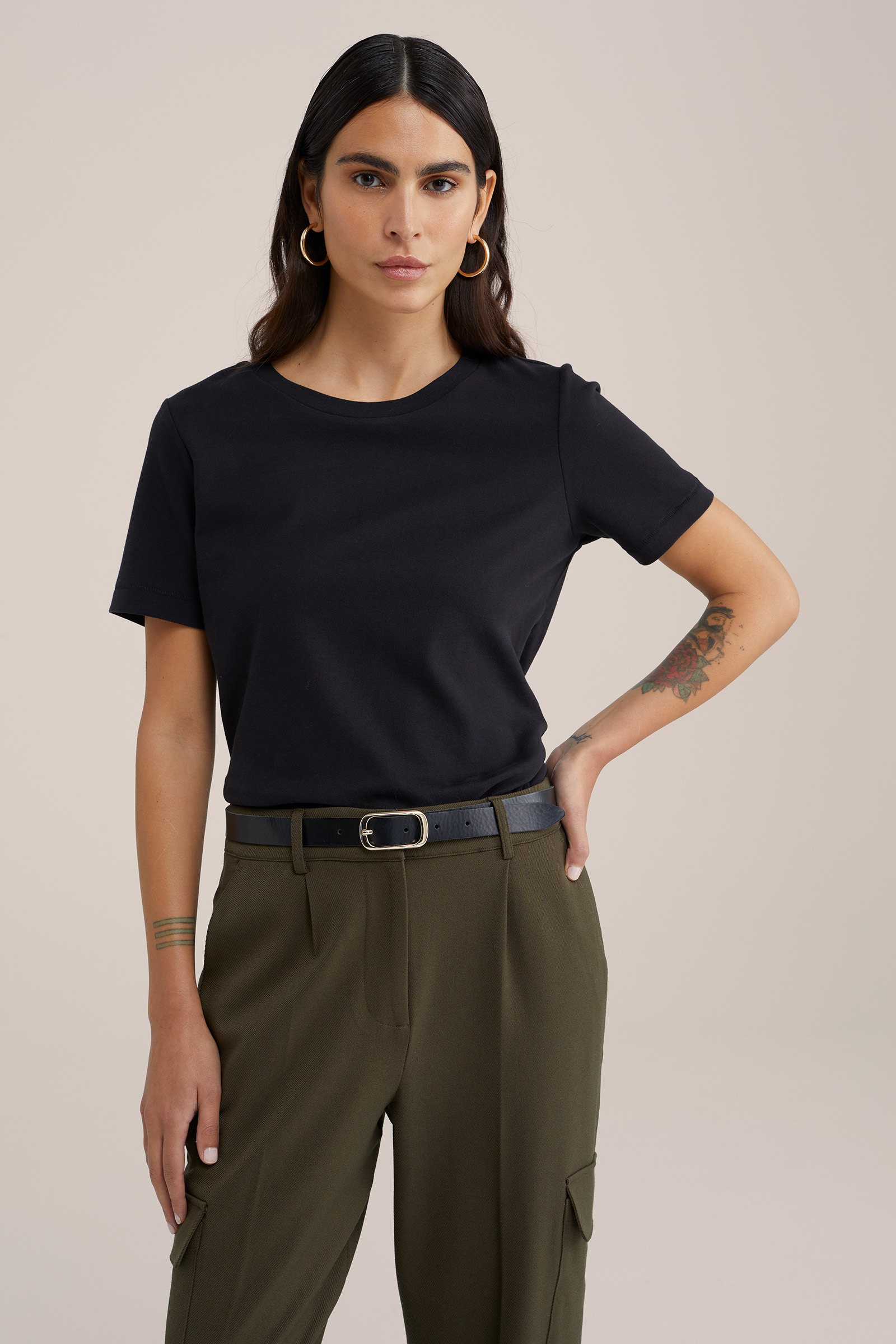 organic cotton T-shirt WE Studio Zwart