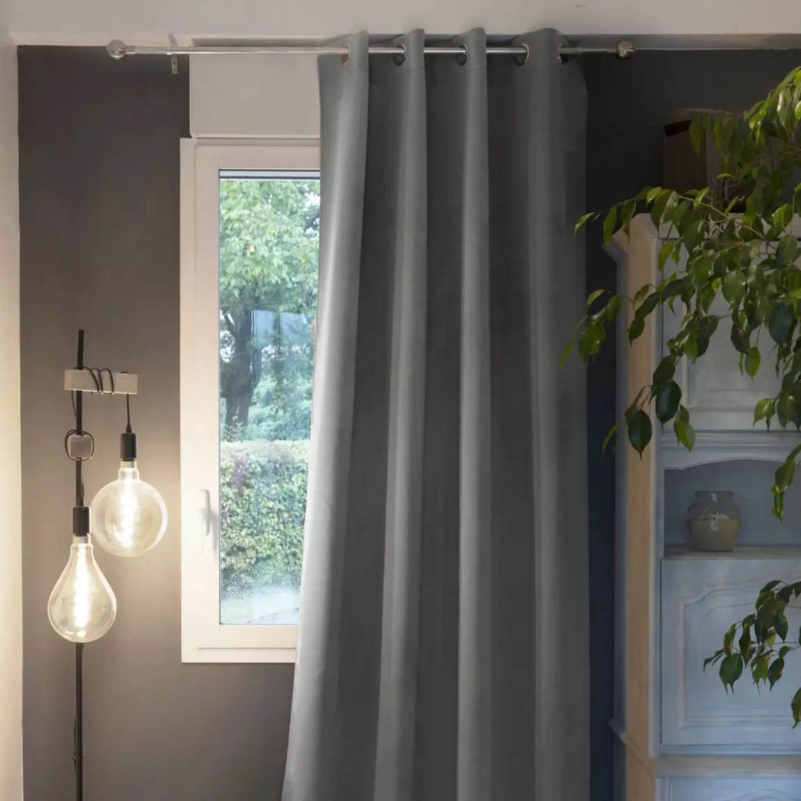 Rideau occultant isolant (135 x 260 cm) Laponie Gris anthracite