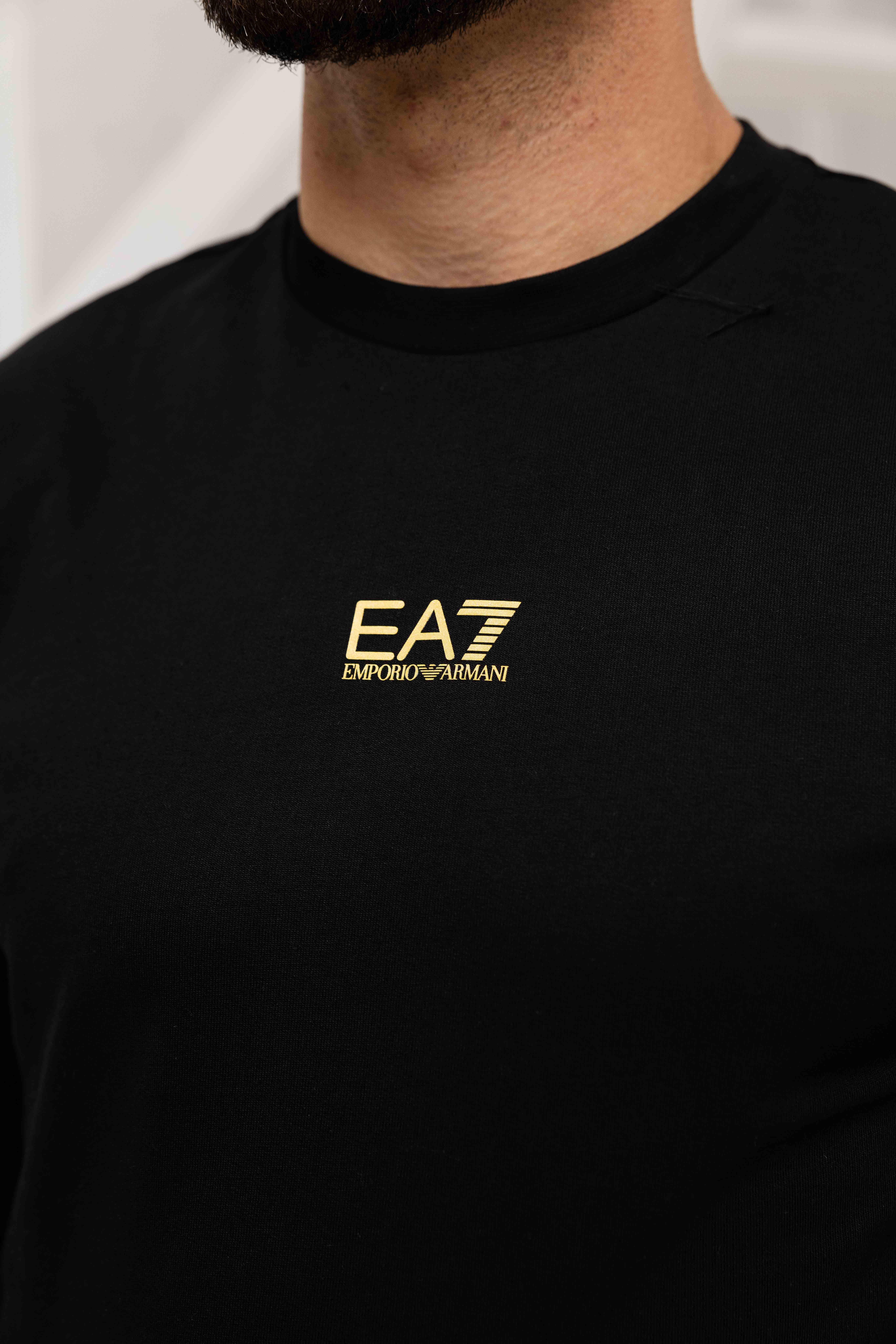 EA7 Emporio Armani 8NPM30 Sweater Heren Zwart/Goud