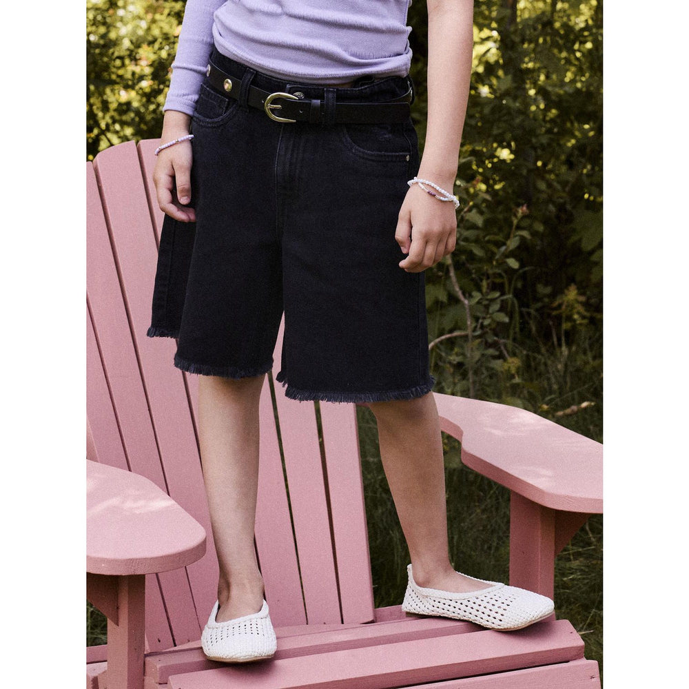 Køb Name It Black Denim Nkfbella Hw Wide Dnm Shorts 1488-Be Noos