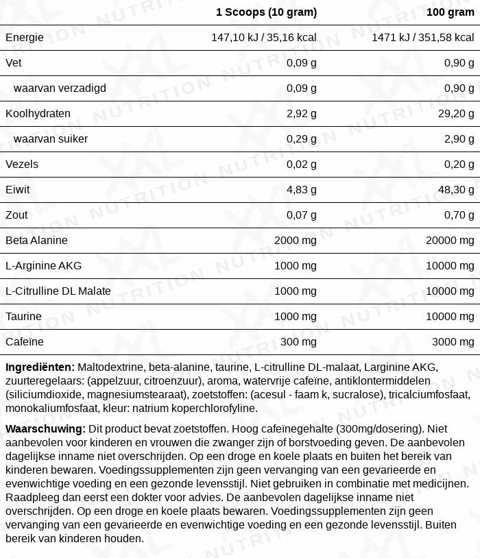 XXL Nutrition Blast Pre Workout green Apple (300 gr)