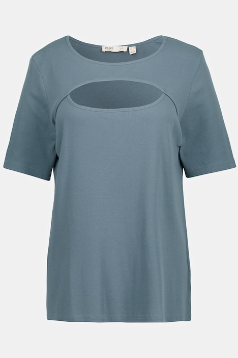 T-Shirt, A-Linie, Rundhals, Halbarm, Biobaumwolle