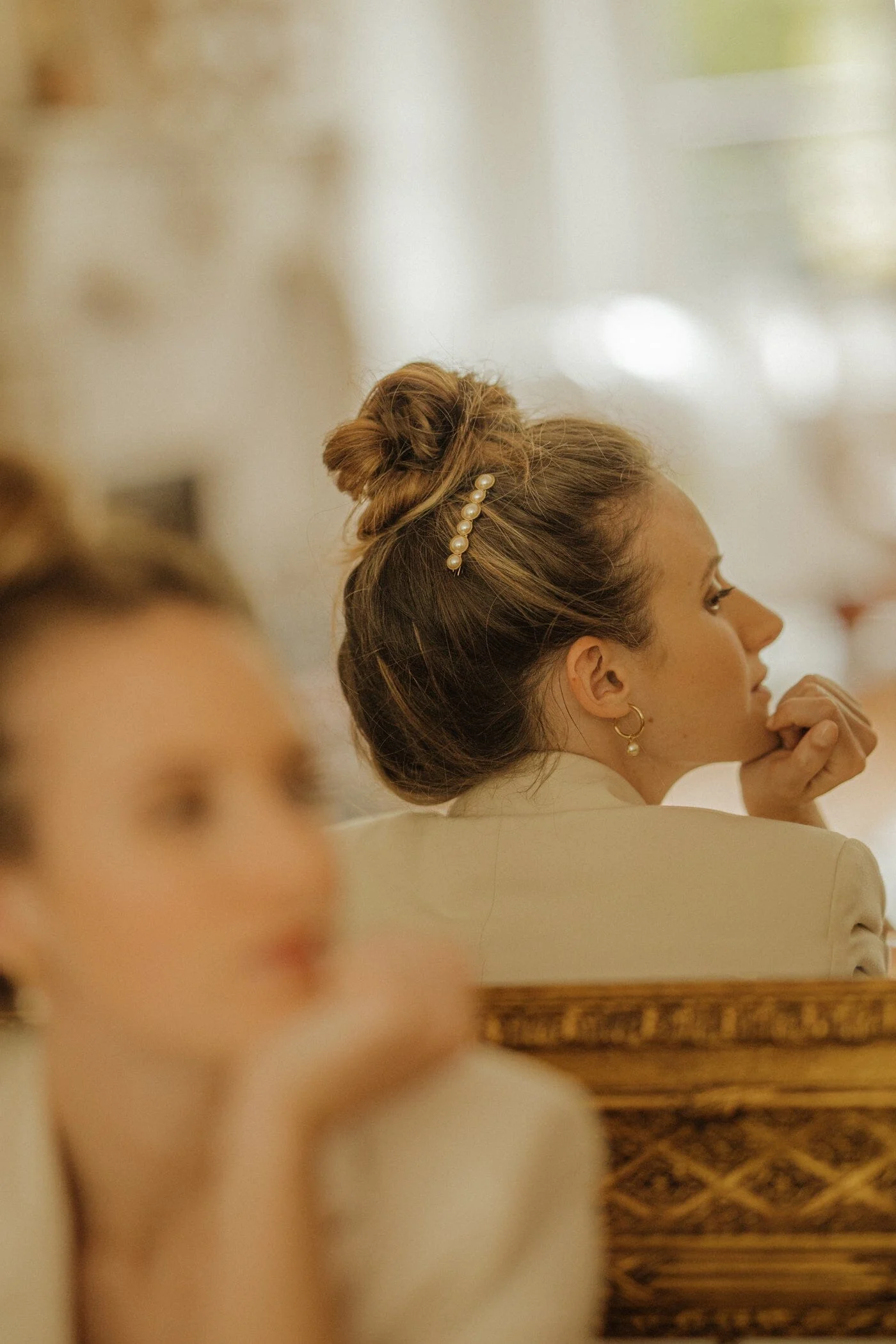 NÉLYA - Mini barrette perles doré à l'or fin | Argent