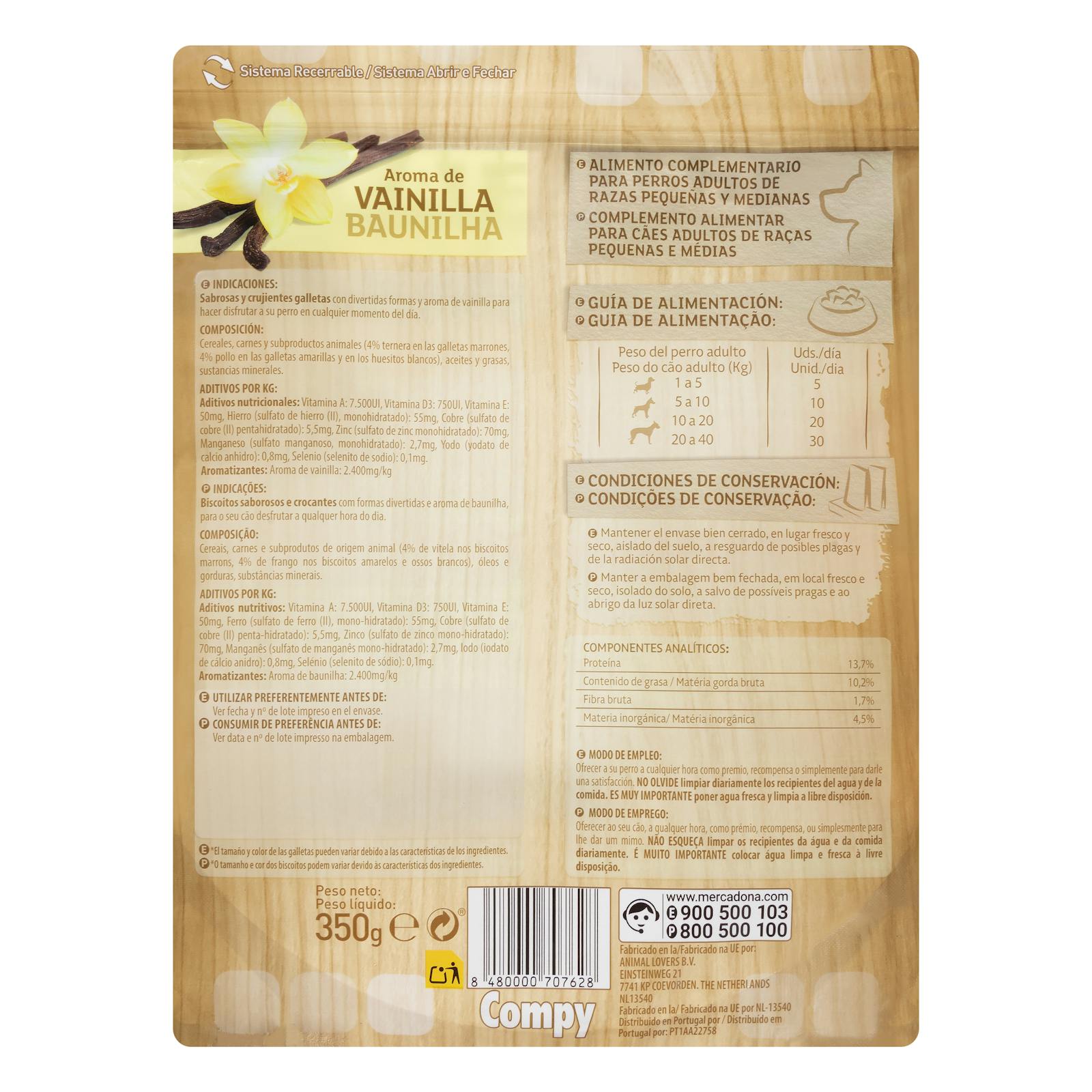 Biscuits Compy pour chiens adultes au poulet et au bœuf pour petites et moyennes races