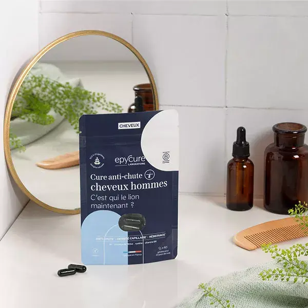 Epycure Complexo para Queda de Cabelo Masculina, Anti-Queda de Cabelo e Calvície, 60 Cápsulas
