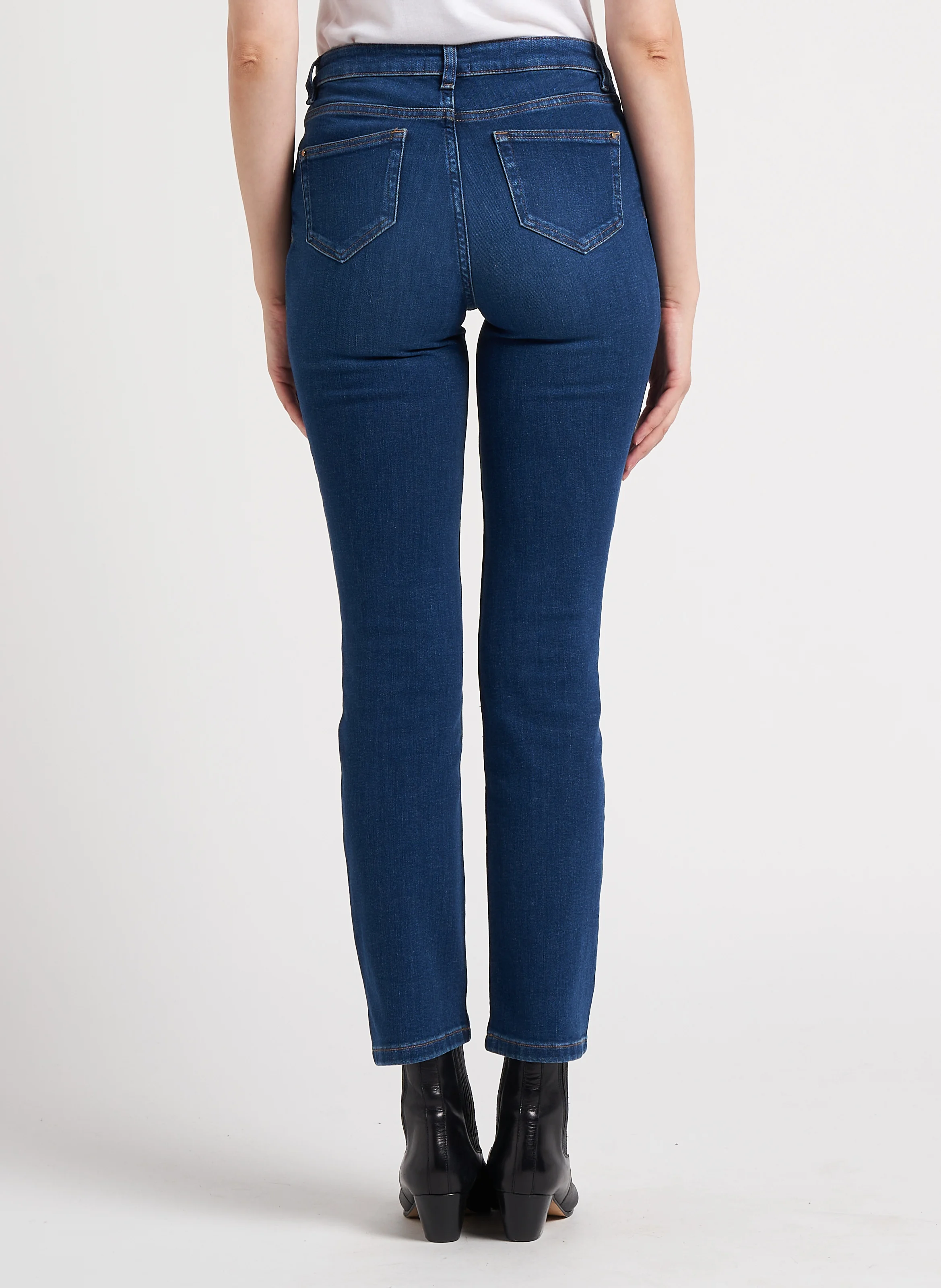 SONIA - Jean slim délavé en coton mélangé | Bleu