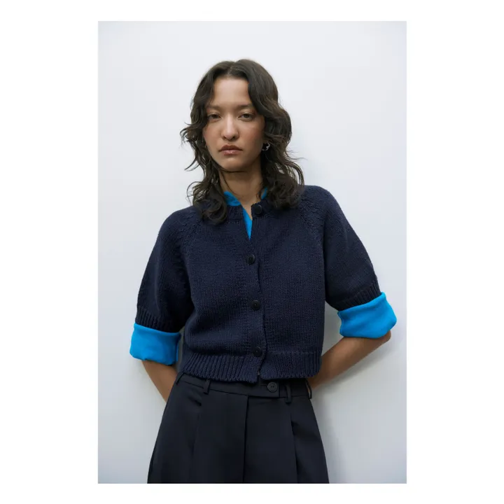 Cordera Gilet Manches Courtes Boutonné | Bleu marine