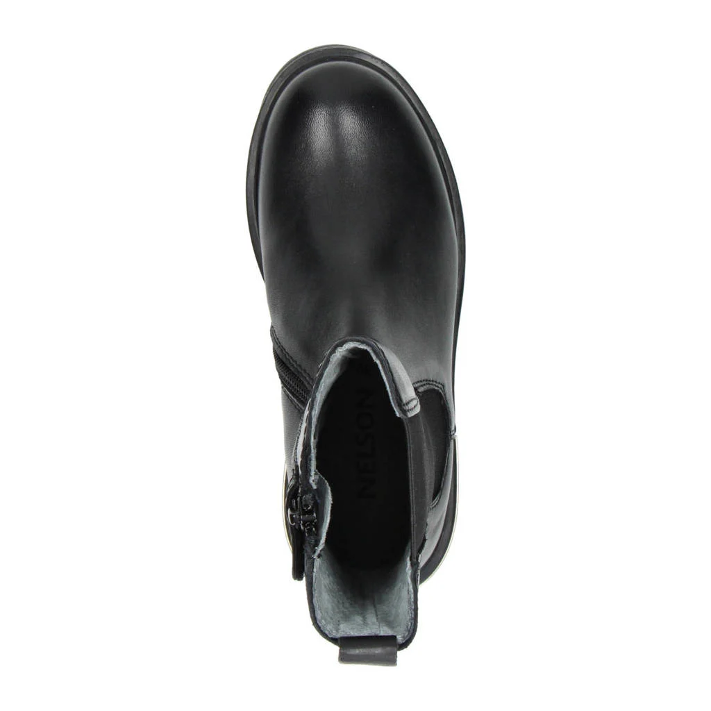 Nelson Kids leren enkelboots zwart
