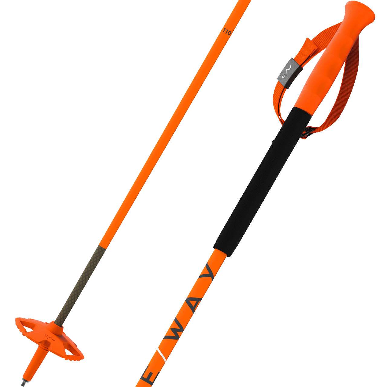 ONE WAY FR CARBON VARIO PRO neon orange/asphalt | Freerideskistöcke | Skistöcke | Alpin Ski | XSPO