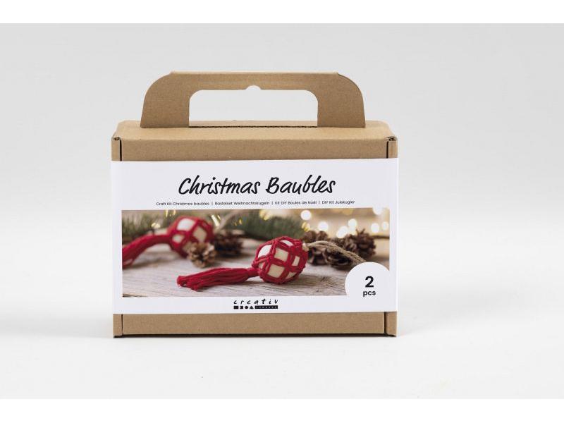 Creativ Company Bastelset Weihnachtskugeln Macrame Individuell gestaltete Kugeln für den Weihnachtsbaum