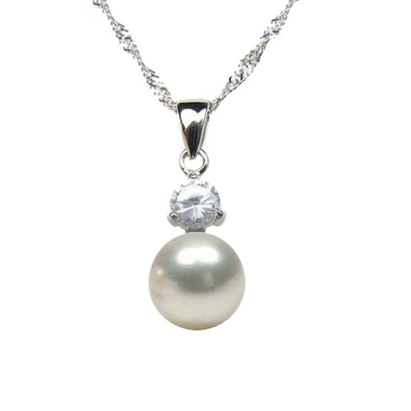 Pendentif Femme en Argent 925 et Perle de culture d'eau douce Blanche
