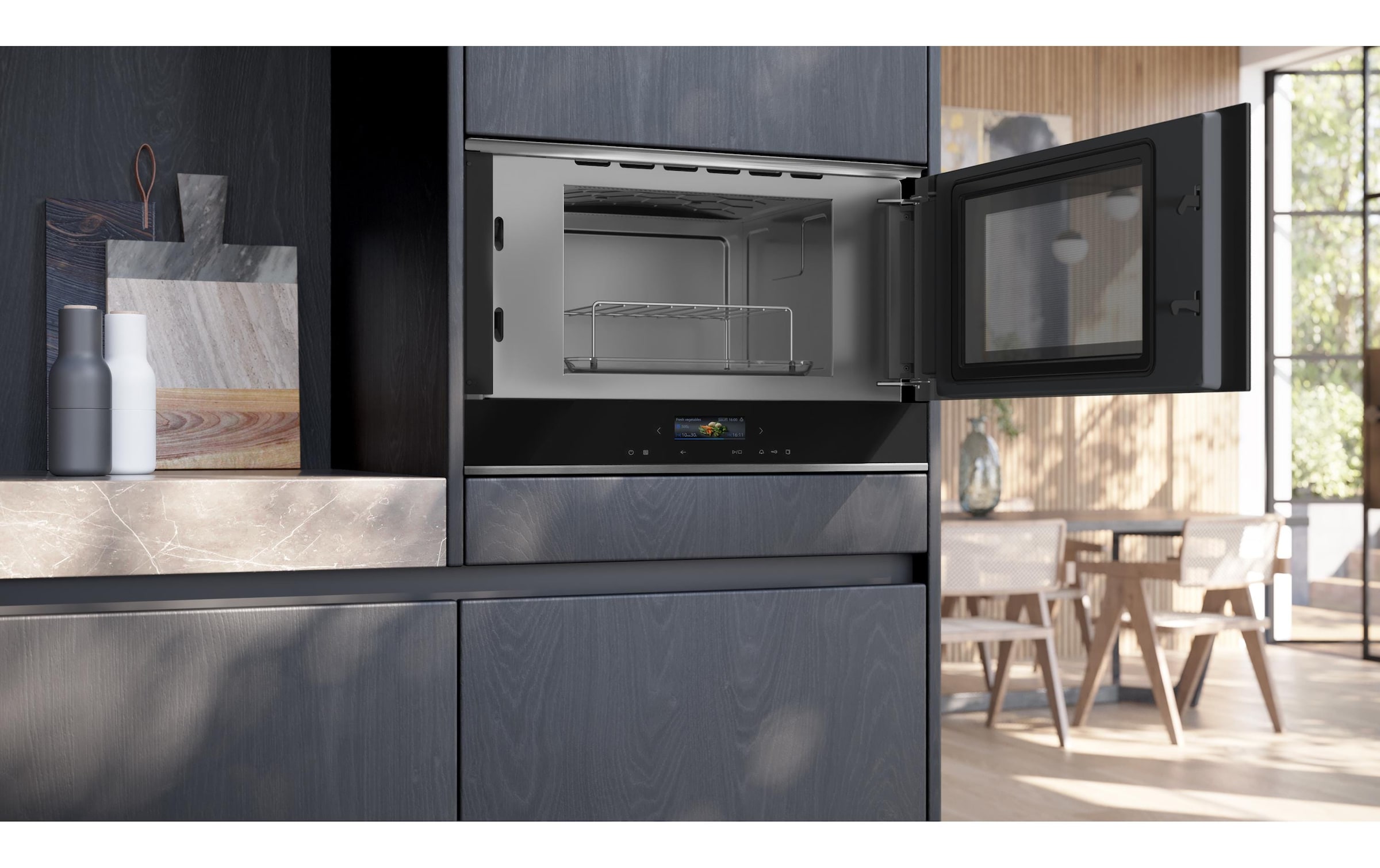 SIEMENS Einbau-Mikrowelle »iQ700 BE732R1B1C Schwarz« 900 W