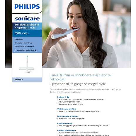Philips Sonicare Serie 3100 elektrisk tandbørste - hvid