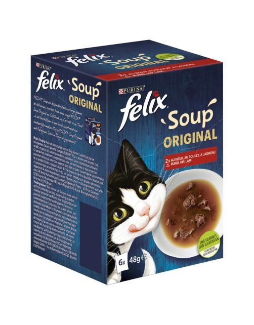 Felix Soup Farm Selectie - Kattenvoer - Rund Kip Lam 6x48 g