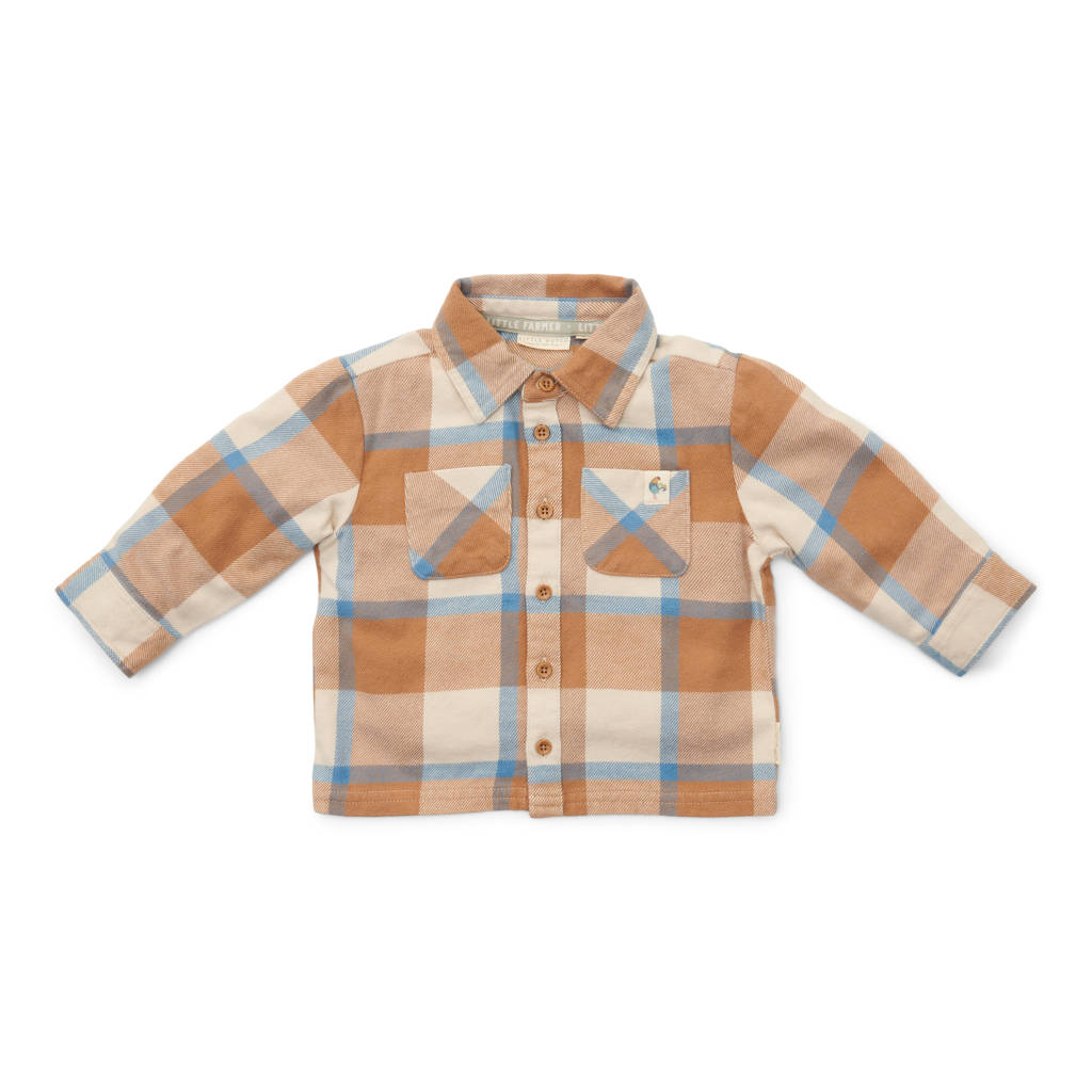 Little Dutch geruit overhemd brique/blauw/ecru