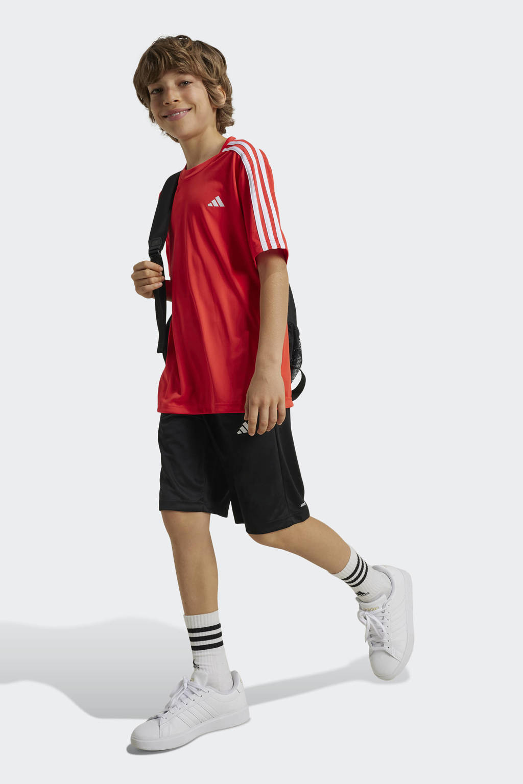 adidas T-shirt + short rood/zwart