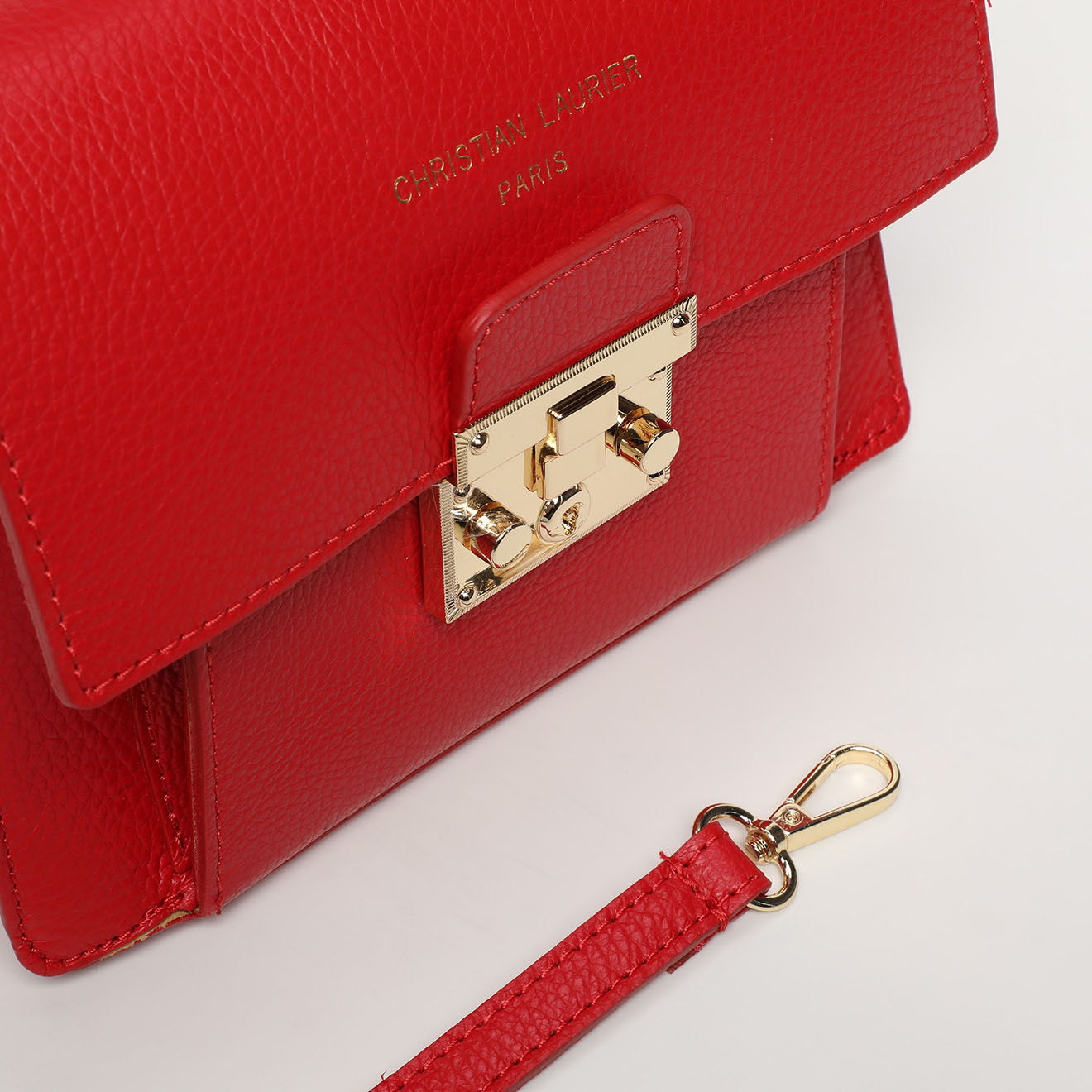 Christian Laurier Sac bandoulière en Cuir Adriana rouge - 21.5x16x10 cm